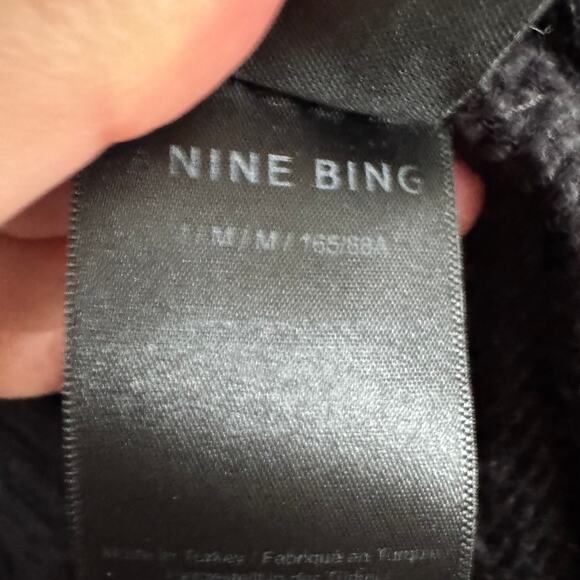 Anine Bing Cardigan Kurt Black Plaid Knitted Front Button Long Sleeve Sz M - Picture 6 of 7